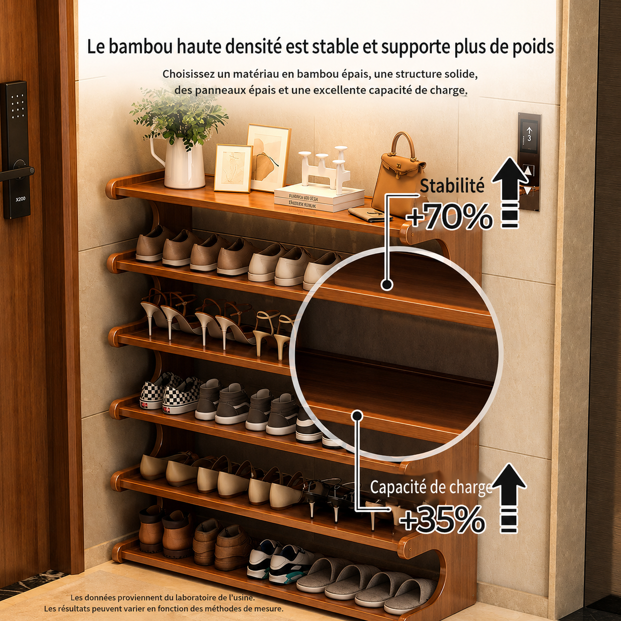 Étagère à Chaussures en Bois Multi Niveaux Design Moderne – Meuble Rangement Entrée Maison Premium