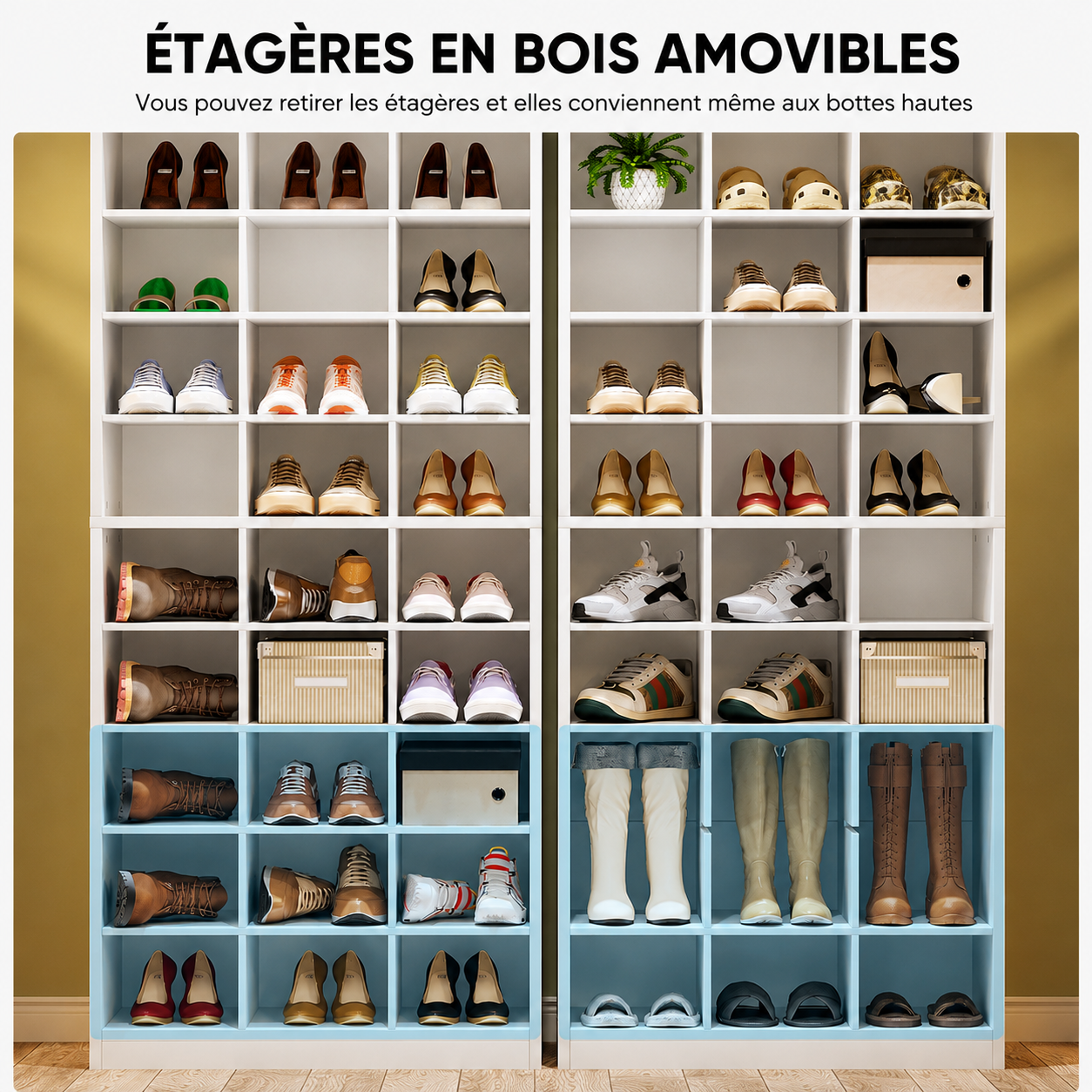 Organiseur à Chaussures Vertical Freestanding Tribesigns – Meuble Rangement Entrée Grande Hauteur