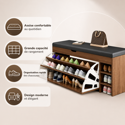 Armoire à Chaussures Fermée Entrée Grande Capacité – Meuble Chaussures Design Contemporain Hôtel