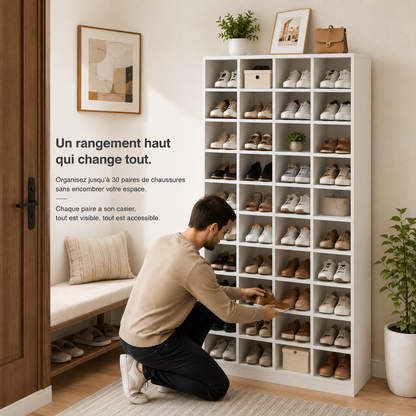 Organiseur à Chaussures Vertical Freestanding Tribesigns – Meuble Rangement Entrée Grande Hauteur