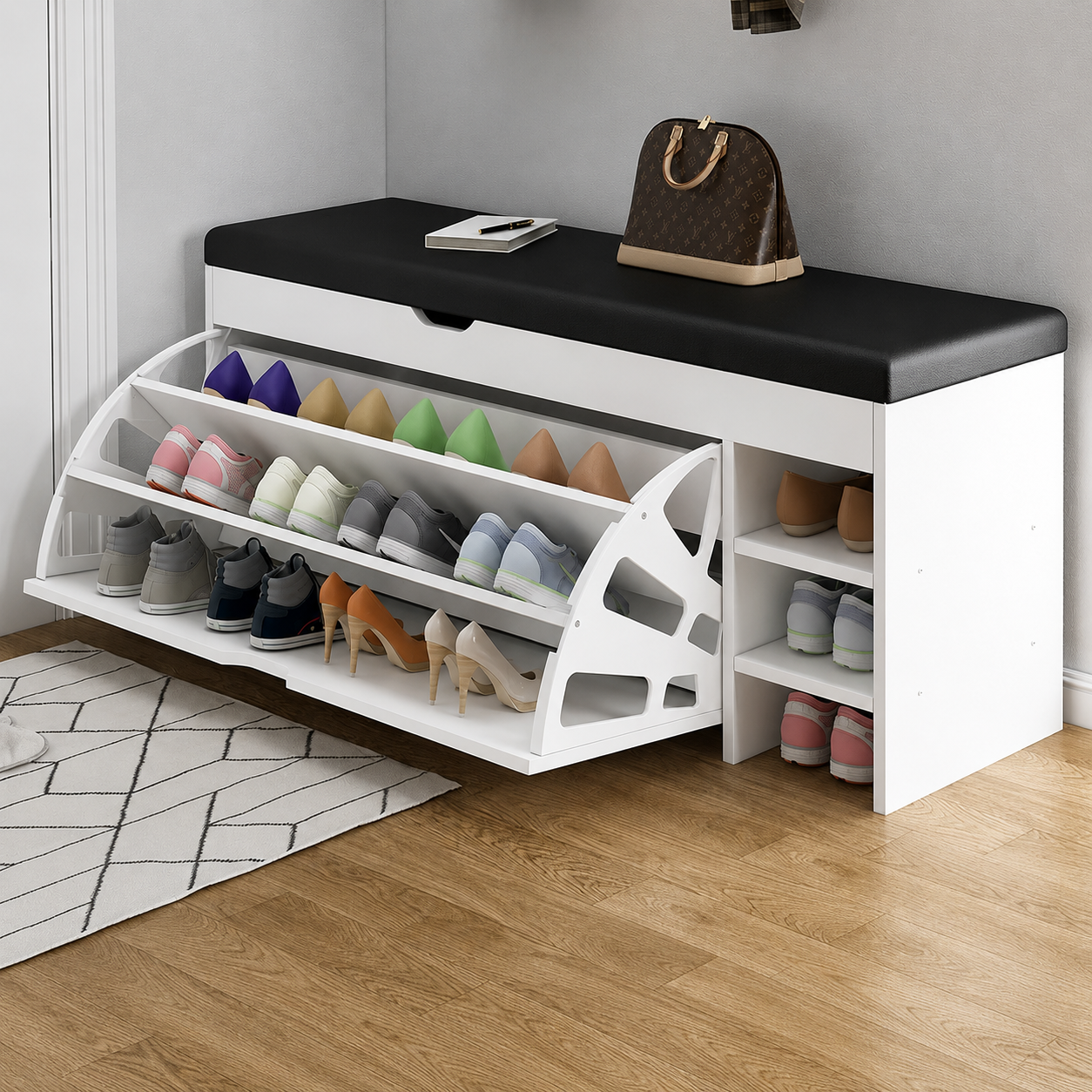 Armoire à Chaussures Fermée Entrée Grande Capacité – Meuble Chaussures Design Contemporain Hôtel