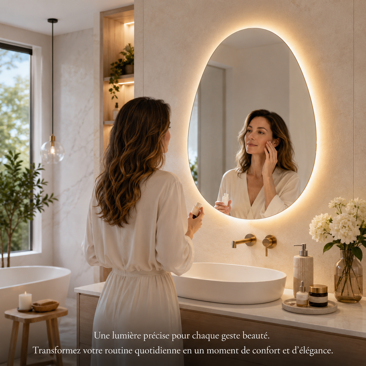 Miroir LED Rectangulaire Anti-Buée Joystar 50-70cm – Miroir Lumineux Salle de Bain Mural Premium