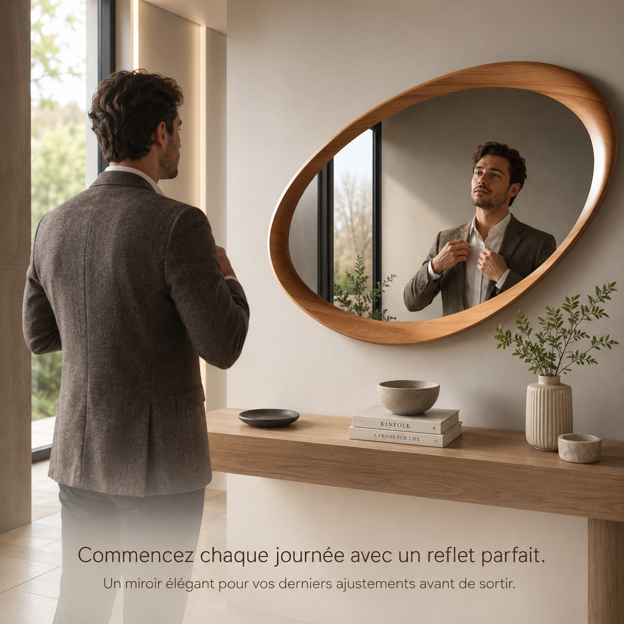Miroir Couloir Appartement Hôtel Forme Irrégulière – Miroir Mural Asymétrique Décoration Moderne