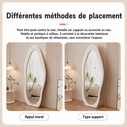 Miroir Pleine Longueur Cadre Flanelle Moderne – Grand Miroir Velours Design Contemporain Premium