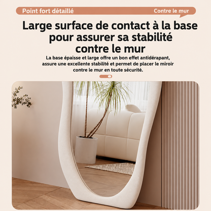 Miroir Pleine Longueur Cadre Flanelle Moderne – Grand Miroir Velours Design Contemporain Premium