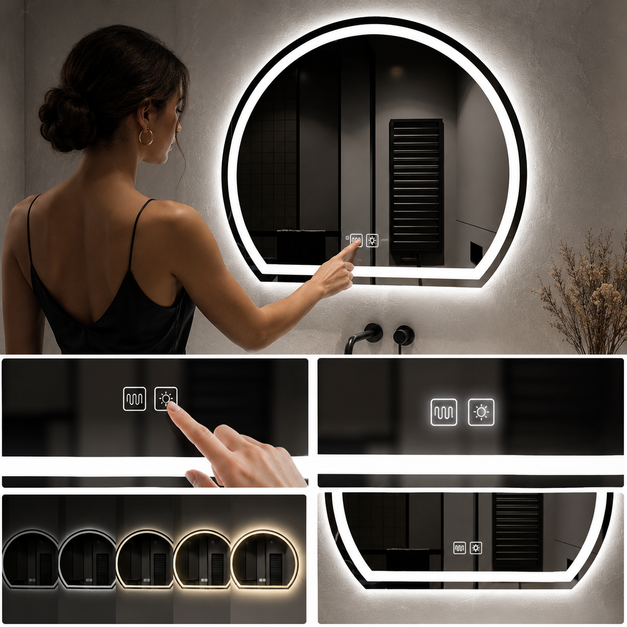 Miroir Mural LED Sur Mesure AntiBuée – Miroir Lumineux Salle de Bain Personnalisé Premium