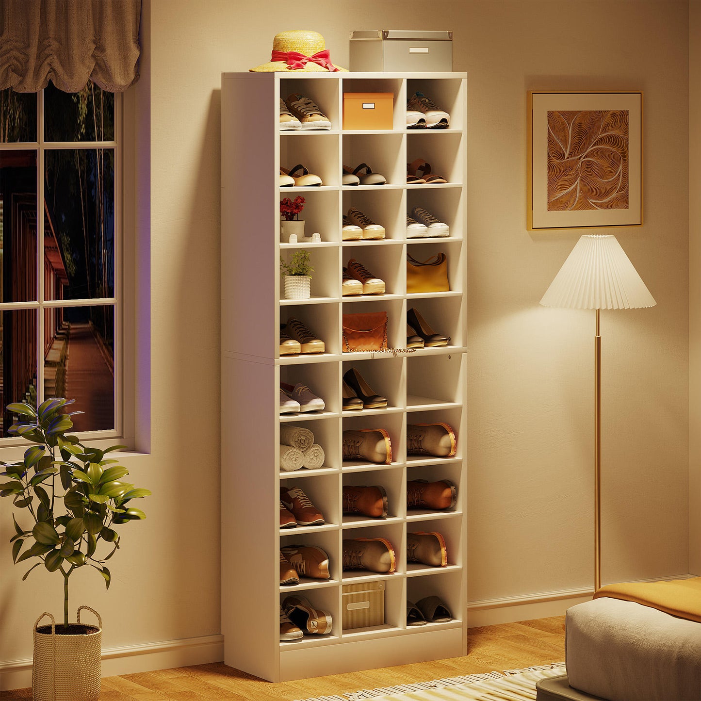 Organiseur à Chaussures Vertical Freestanding Tribesigns – Meuble Rangement Entrée Grande Hauteur