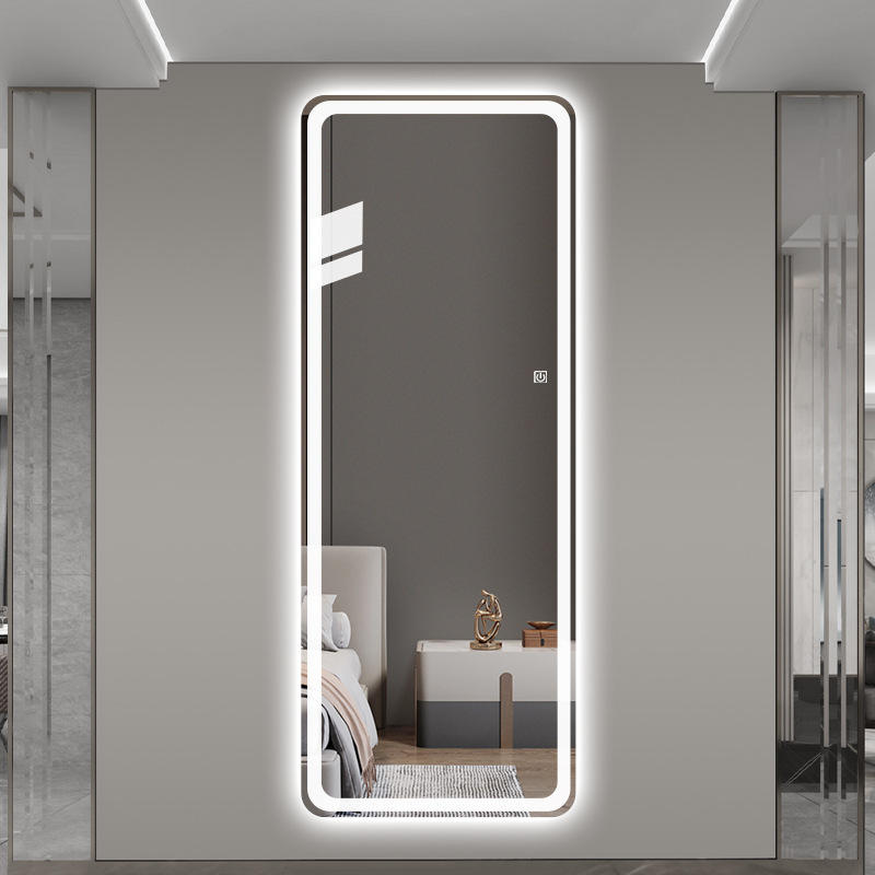 Miroir Maquillage Mural Cadre Doré Smart LED – Miroir Intelligent Or Rose Éclairé Haut de Gamme