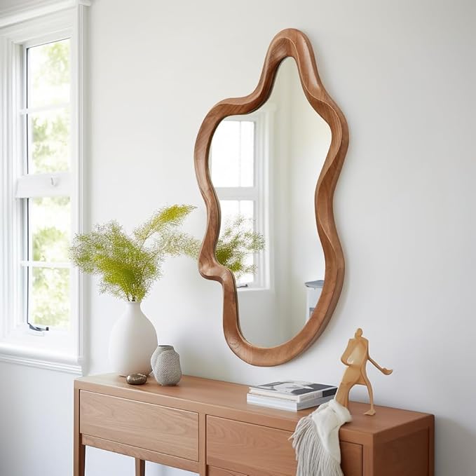 Miroir Salle de Bain Vanité Nordic Suspendu Sur Mesure – Miroir Lumineux Personnalisé Mural Luxe