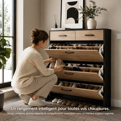 Meuble à Chaussures Design Moderne Salon Grande Capacité – Rangement Intérieur Personnalisable Haut de Gamme