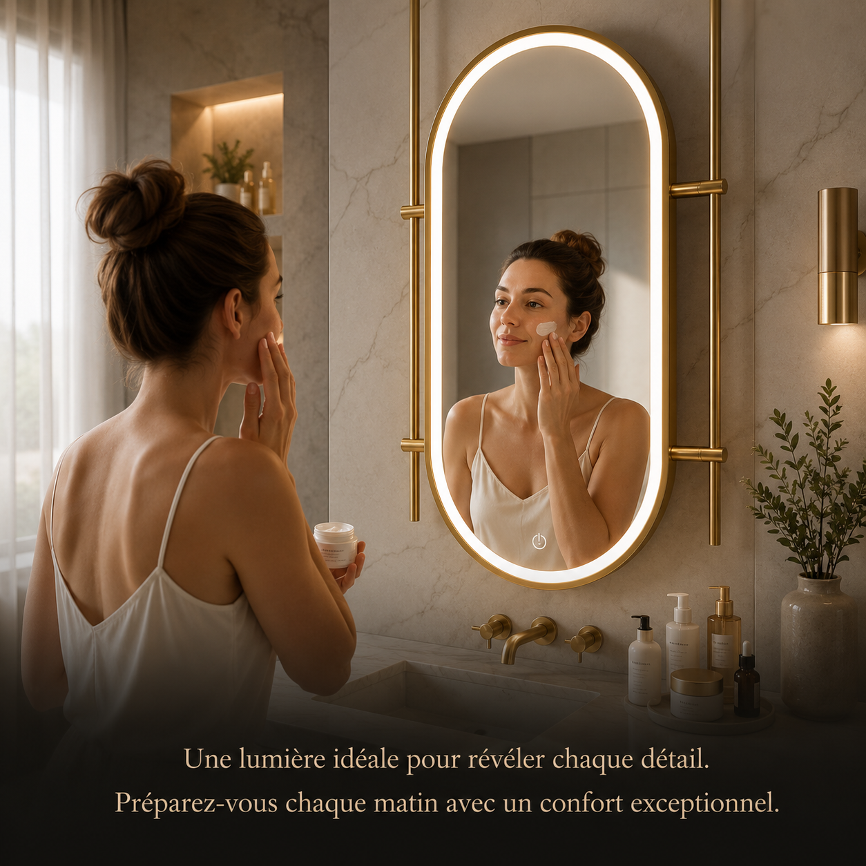 Miroir Nordic Smart Luxe LED – Miroir Intelligent Design Nordique Haut de Gamme Salle de Bain
