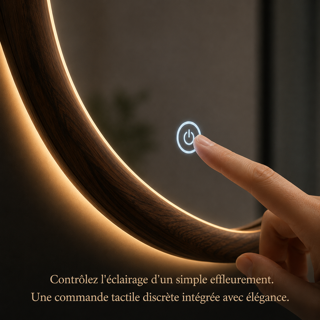 Miroir Mural Forme Irrégulière Bois Salle de Bain – Miroir Asymétrique Naturel Décoratif Organique