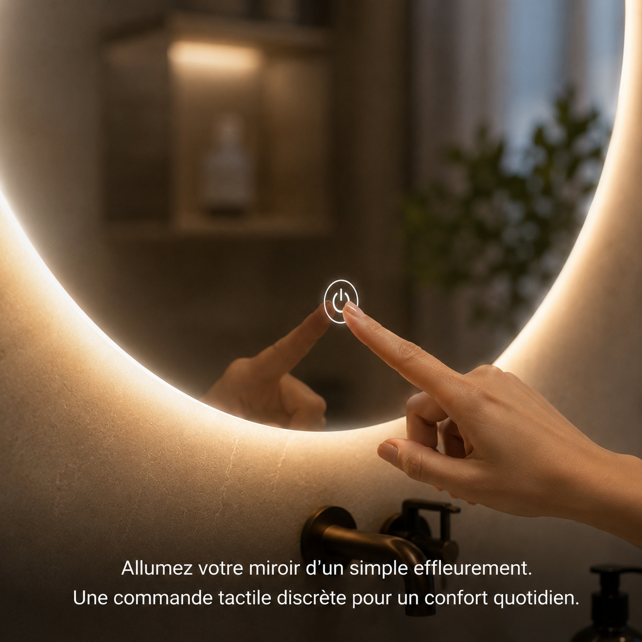 Miroir Intelligent Tactile Sans Cadre Hôtel – Smart Mirror LED Touch Screen Salle de Bain Luxe
