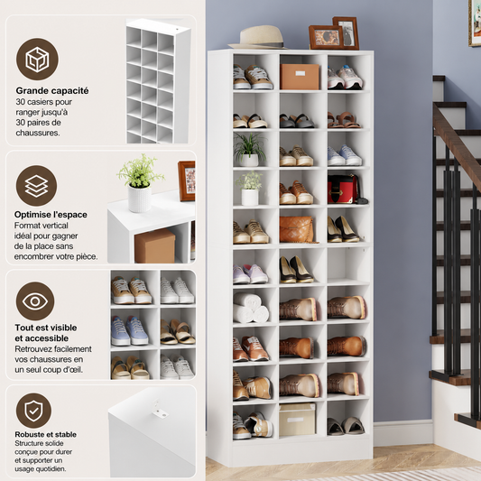 Organiseur à Chaussures Vertical Freestanding Tribesigns – Meuble Rangement Entrée Grande Hauteur