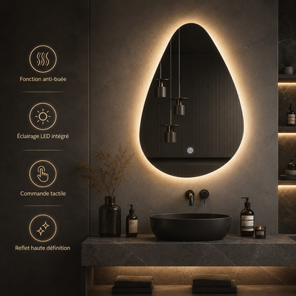 Miroir LED Salle de Bain Anti-Buée Grande Taille – Miroir Lumineux Mural Moderne Premium Épuré