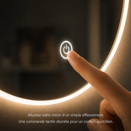 Miroir Rond LED Smart Joystar Salle de Bain – Miroir Lumineux Circulaire Éclairage Intégré Moderne