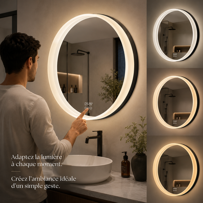 Miroir Lumineux LED Vanité Salle de Bain – Miroir Coiffeuse Éclairage Intégré Luminosité Réglable