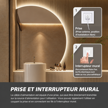 Miroir Intelligent Tactile Sans Cadre Hôtel – Smart Mirror LED Touch Screen Salle de Bain Luxe