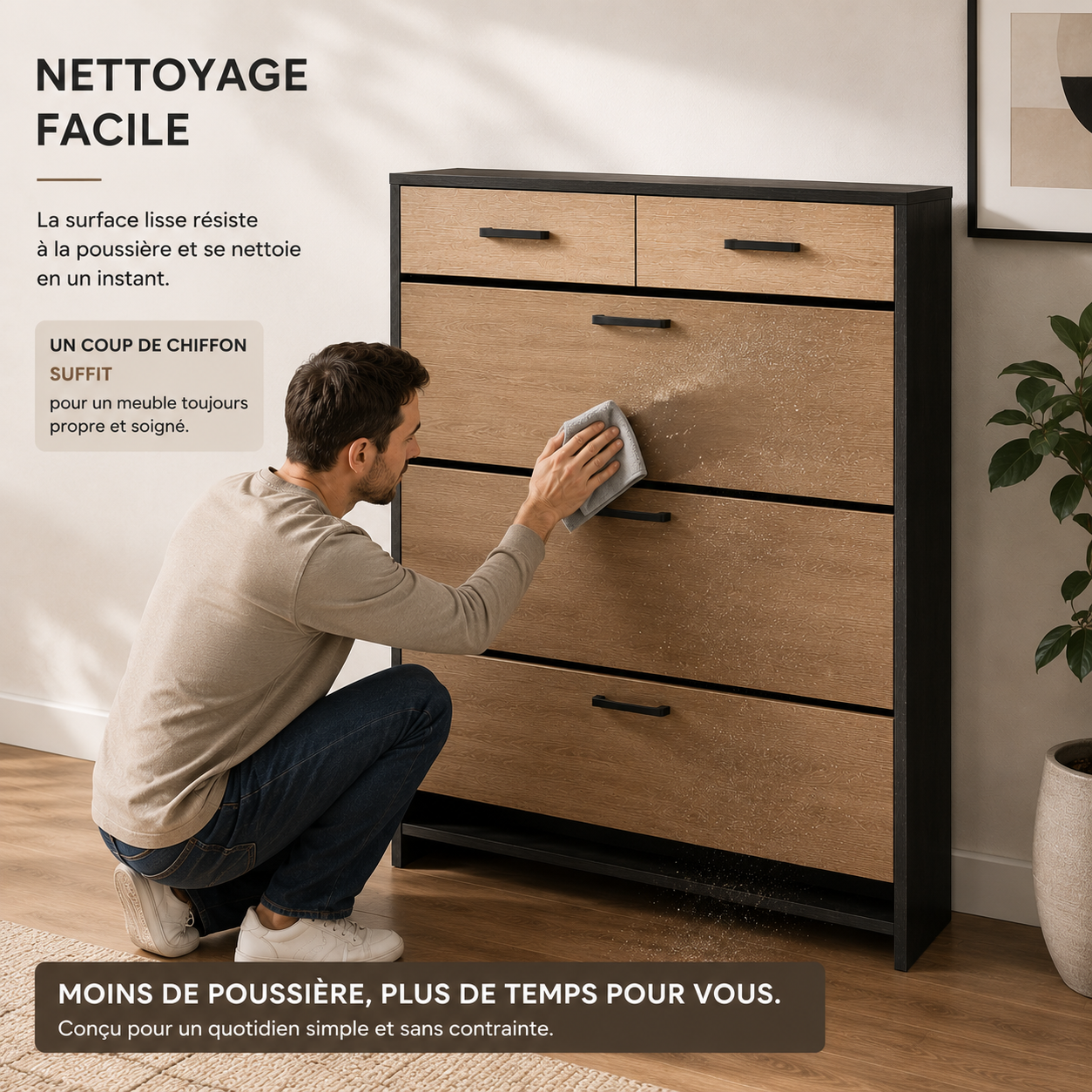 Meuble à Chaussures Design Moderne Salon Grande Capacité – Rangement Intérieur Personnalisable Haut de Gamme